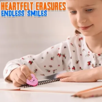 Mini Smile Face Heart Erasers for Classrooms and Parties