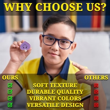 Mini Smile Face Heart Erasers for Classrooms and Parties