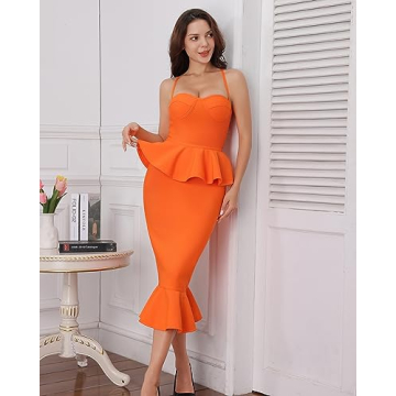 baicpo Elegant Midi Bodycon Dress for Women - Stylish & Comfortable