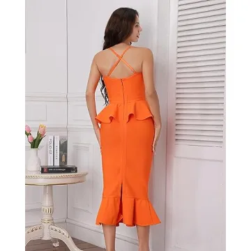baicpo Elegant Midi Bodycon Dress for Women - Stylish & Comfortable