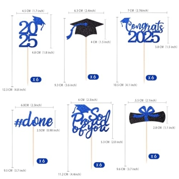 Gexolenu Class of 2025 Graduation Cupcake Toppers