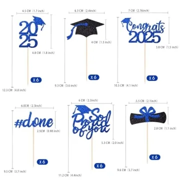 Gexolenu Class of 2025 Graduation Cupcake Toppers