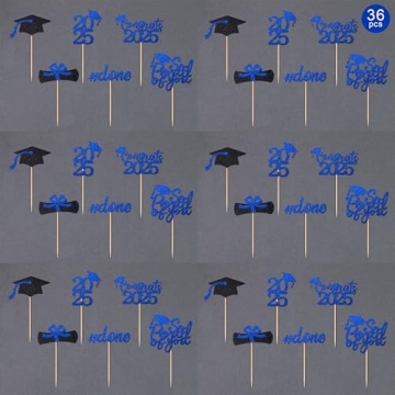 Gexolenu Class of 2025 Graduation Cupcake Toppers