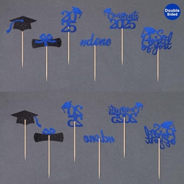Gexolenu Class of 2025 Graduation Cupcake Toppers
