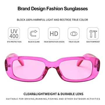 BOJOD Trendy UV400 Purple Rectangle Sunglasses