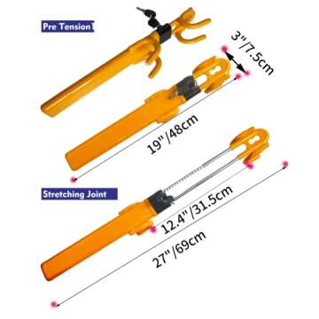 Dodomes Heavy Duty Anti-Theft Steering Wheel Lock - Universal Fit, Adjustable, Yellow