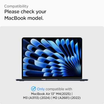 Spigen Tempered Glass Screen Protector [Glas.tR Slim] Designed for Macbook Air 13 inch M4 / M3 / M2 ...