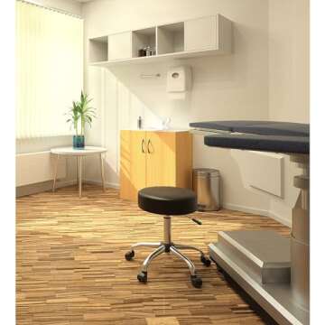 Boss Be Well Armless Medical Spa Professional Stool, Black (B240-BK)