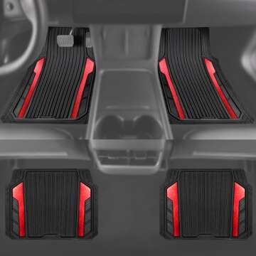 CAR PASS Heavy Duty Rubber Car Mats for all Weather