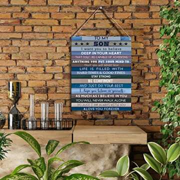 Boys Room Decor,To Son teen boy room decor Gifts,Inspirational boys bedroom decor,from Mom Dad Wall ...