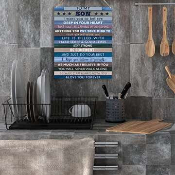 Boys Room Decor,To Son teen boy room decor Gifts,Inspirational boys bedroom decor,from Mom Dad Wall Art Gifts for Boys,Family Wall Decor for Birthday Christmas Thanksgiving Gifts for Son 8x10 Inches