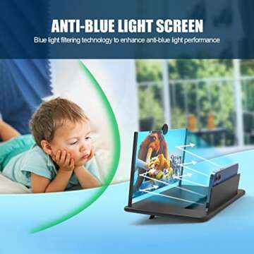 12" Cell Phone Screen Enlarger Magnifier 2022 Newest Version, HD Pull Type Smartphone Screen Amplifier for Movies, Videos and Gaming, Foldable Phone Magnifying Screen Compatible with Most Smartphones