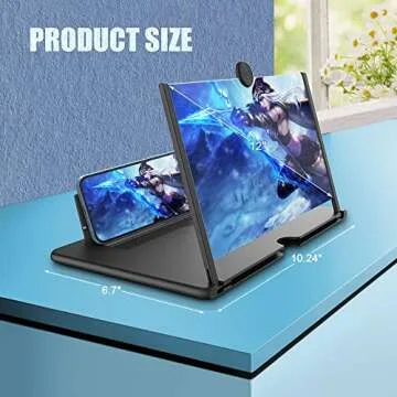 12" Cell Phone Screen Enlarger Magnifier 2022 Newest Version, HD Pull Type Smartphone Screen Amplifier for Movies, Videos and Gaming, Foldable Phone Magnifying Screen Compatible with Most Smartphones