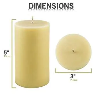 Beeswax Candles 100% Pure Handmade Natural for Gift Home Décor | Non-Toxic Air Purifying Biodegradable | Slow Burning All Natural 3x5