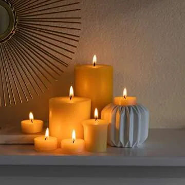 Beeswax Candles 100% Pure Handmade Natural for Gift Home Décor | Non-Toxic Air Purifying Biodegradable | Slow Burning All Natural 3x5