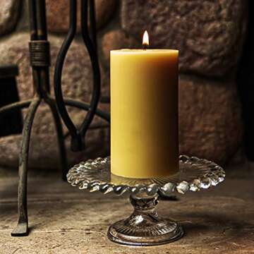 Beeswax Candles 100% Pure Handmade Natural for Gift Home Décor | Non-Toxic Air Purifying Biodegradable | Slow Burning All Natural 3x5