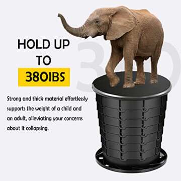 YIZHOR Portable Toilet for Adults, Camping, Boat, Travel, Foldable, Outdoor, Emergency, Restroom, Kids, White, Plastic, Matte Finish