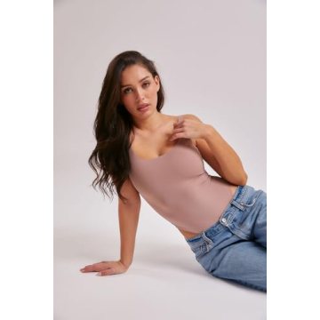 Almere Low Back Contour Tank High Cut Thong Bodysuit Mauve Small