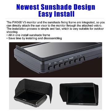 FEELWORLD FW568 V3 6 inch On-Camera Field Monitor, 3D LUT, for DSLR Camera, 1920x1080, HDMI Input/Output, Full HD, Tilt Arm, Large Viewing Angles