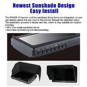 FEELWORLD FW568 V3 6 inch On-Camera Field Monitor, 3D LUT, for DSLR Camera, 1920x1080, HDMI Input/Output, Full HD, Tilt Arm, Large Viewing Angles