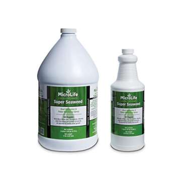 MicroLife Super Seaweed Professional Grade Organic Liquid Concentrate Root Stimulator & Foliar Nutritional Spray for All Plants, 1 Quart
