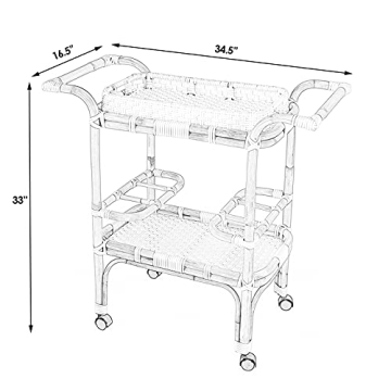 Stylish Butler Selena Black & White Rattan Bar Cart