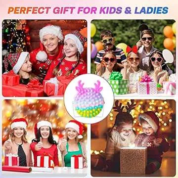 2Pcs Fidget Toys Pop Purse for Girls, Easter Basket Stuffers Easter Gifts for Kids Push Bubble Pop Shoulder Bag School Supplies,Stress Relief Anxiety Pop Bag Sensory Fidget Toys for Kids(Macaron)