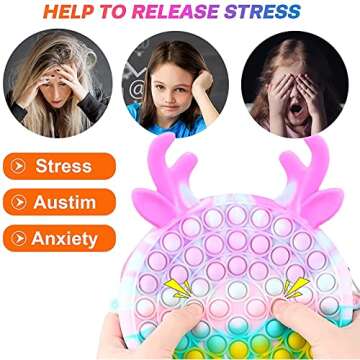 2Pcs Fidget Toys Pop Purse for Girls, Easter Basket Stuffers Easter Gifts for Kids Push Bubble Pop Shoulder Bag School Supplies,Stress Relief Anxiety Pop Bag Sensory Fidget Toys for Kids(Macaron)