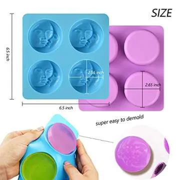 Sun & Moon Silicone Soap Molds for Creative DIY Projects