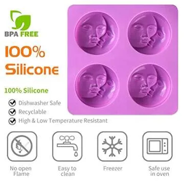 Sun & Moon Silicone Soap Molds for Creative DIY Projects