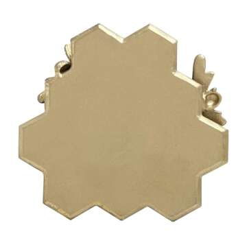 SOFFEE DESIGN Vintage Jewelry Tray Honeycomb Shape with Lovely Bees, Rustic Gold Jewelry Organizer Ring Decorative Dish for Displaying Earring, Necklace, Bracelet, Trinket