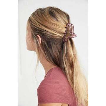 Hair Claw Clips Clear Big Transparent Acrylic Strong Hold Jaw Banana Barrettes Clamp Pins Nonslip for Women Girls Thick Fine Curly Hair Styling Accessories Xmas Birthday Gift