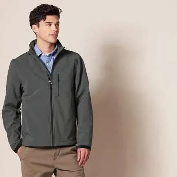 Amazon Essentials Men's Water-Resistant Softshell Jacket - Stylish Comfort for Outdoor Adventures