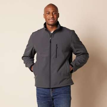 Amazon Essentials Men's Softshell Jacket - Water-Resistant Comfort