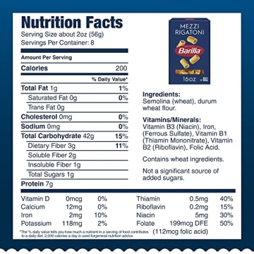 Barilla Mezzi Rigatoni Pasta - Non-GMO & Kosher Certified