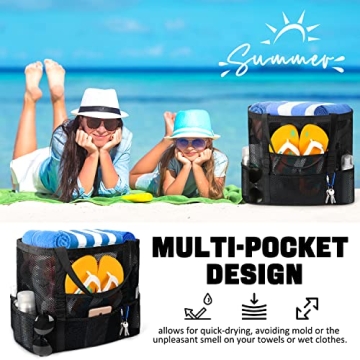 Gocvo Mesh Beach Bag - Large Durable Tote for Summer Fun
