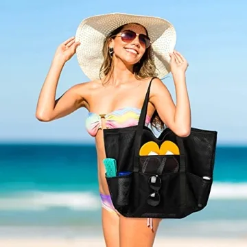 Gocvo Mesh Beach Bag - Large Durable Tote for Summer Fun