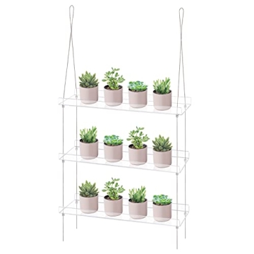 Sumerflos 3-Tier Acrylic Window Boxes Plant Shelves for Windows, Acrylic Hanging Window Plant Shelve...