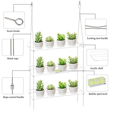 Sumerflos 3-Tier Acrylic Plant Shelves for Indoor Windows
