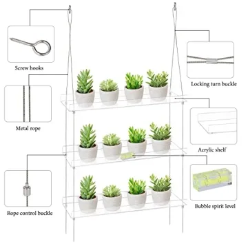 Sumerflos 3-Tier Acrylic Plant Shelves for Indoor Windows