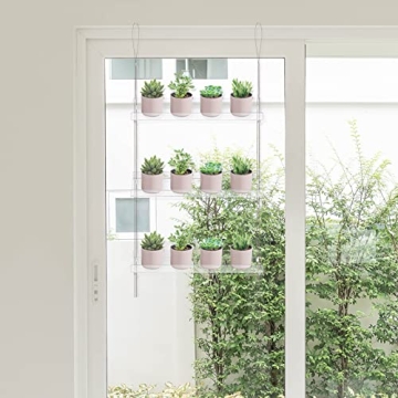 Sumerflos 3-Tier Acrylic Plant Shelves for Indoor Windows