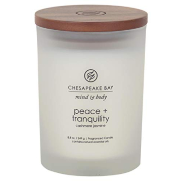 Chesapeake Bay Candle Scented Candle, Peace + Tranquility (Cashmere Jasmine), Medium Jar, Home Déco...