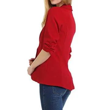 Stylish 3/4 Ruched Sleeve Blazer for Women