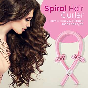 TikTok Heatless Curling Rod Headband (Pink)