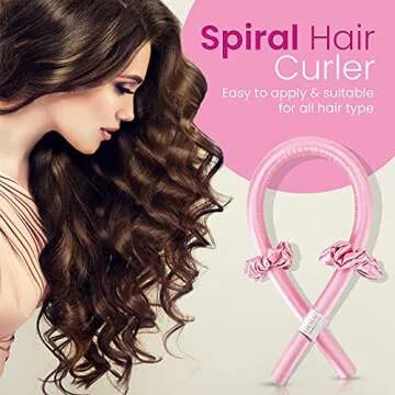 TikTok Heatless Curling Rod Headband (Pink)
