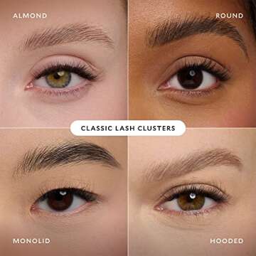 Velour-Xtensions™ Lash Clusters, 18 Individual Cluster Eyelash Extensions, Lightweight & Fluffy Lash Extensions, Soft & Comfortable Eyelash Clusters, Natural Lashes All Eye Shapes (Classic)