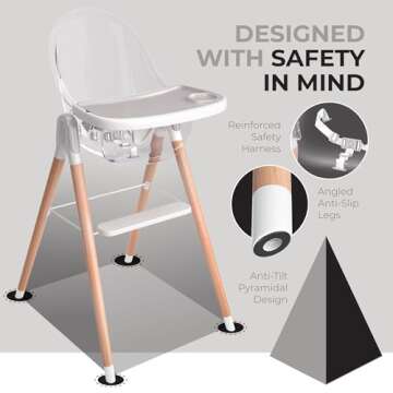 Stylish 6 in 1 Wooden High Chair for Babies & Toddlers