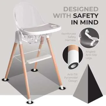 Stylish 6 in 1 Wooden High Chair for Babies & Toddlers
