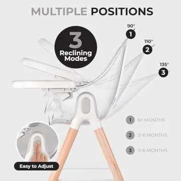 Stylish 6 in 1 Wooden High Chair for Babies & Toddlers