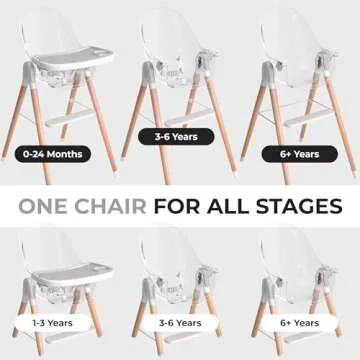 Stylish 6 in 1 Wooden High Chair for Babies & Toddlers